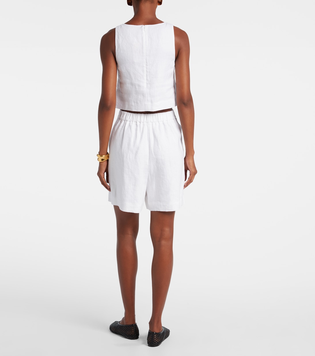 Short Marchello en lin à taille haute | Posse