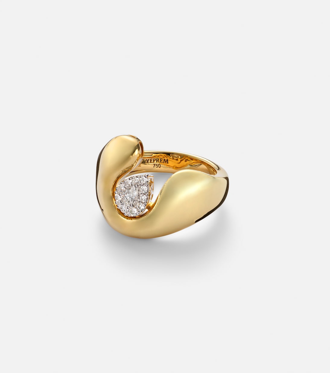 Ring Golden Strada aus 18kt Gelb- und Weißgold (750/1000) mit Diamanten | Yeprem