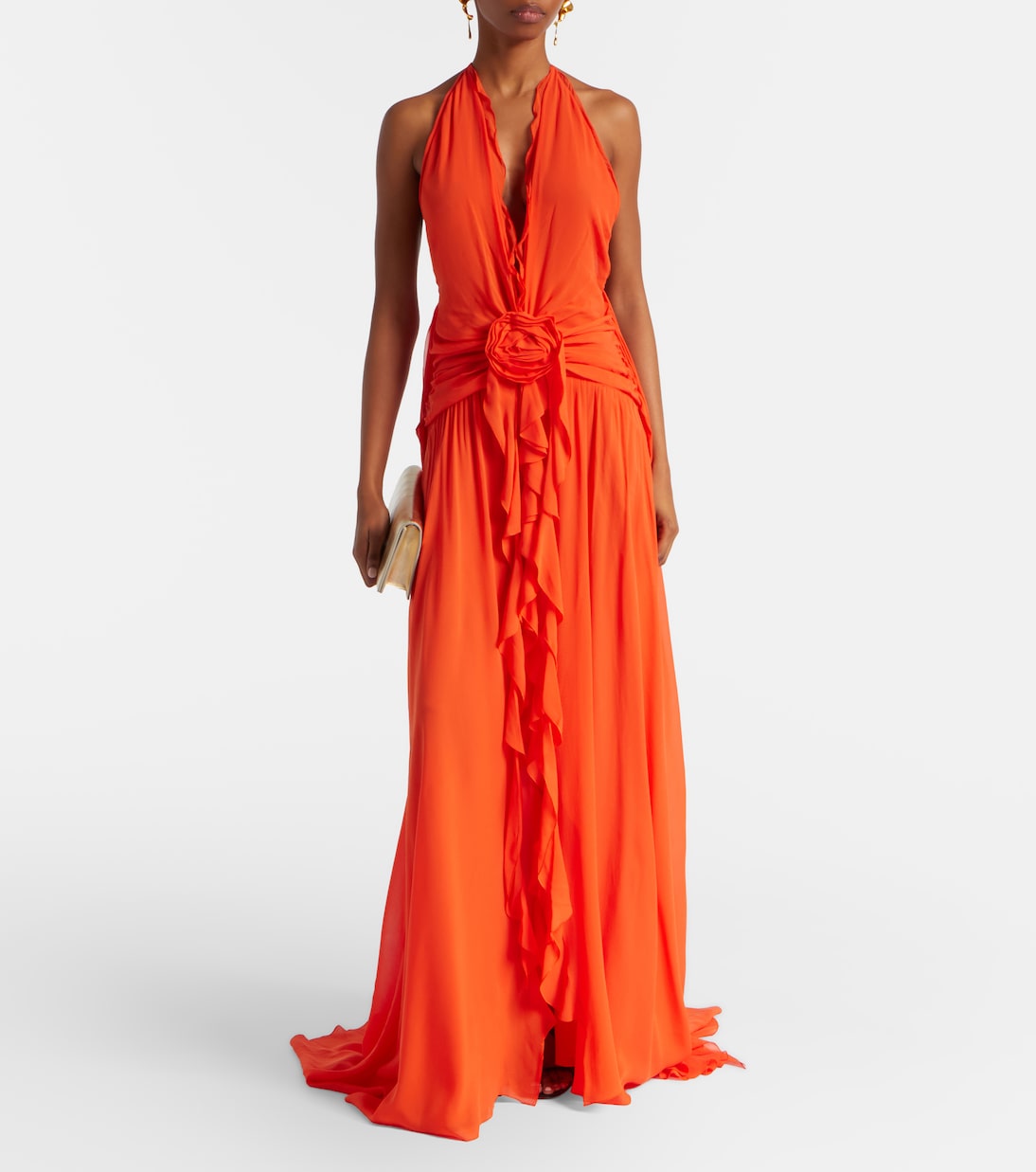 Ruffled georgette gown | Blumarine