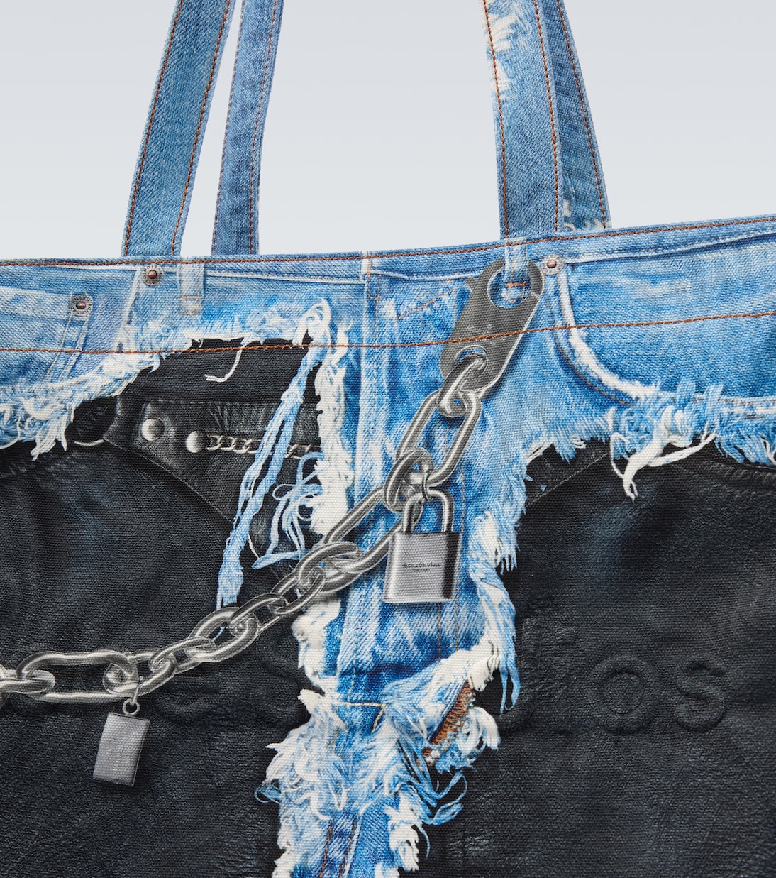 Trompe-l’œil printed canvas tote bag | Acne Studios