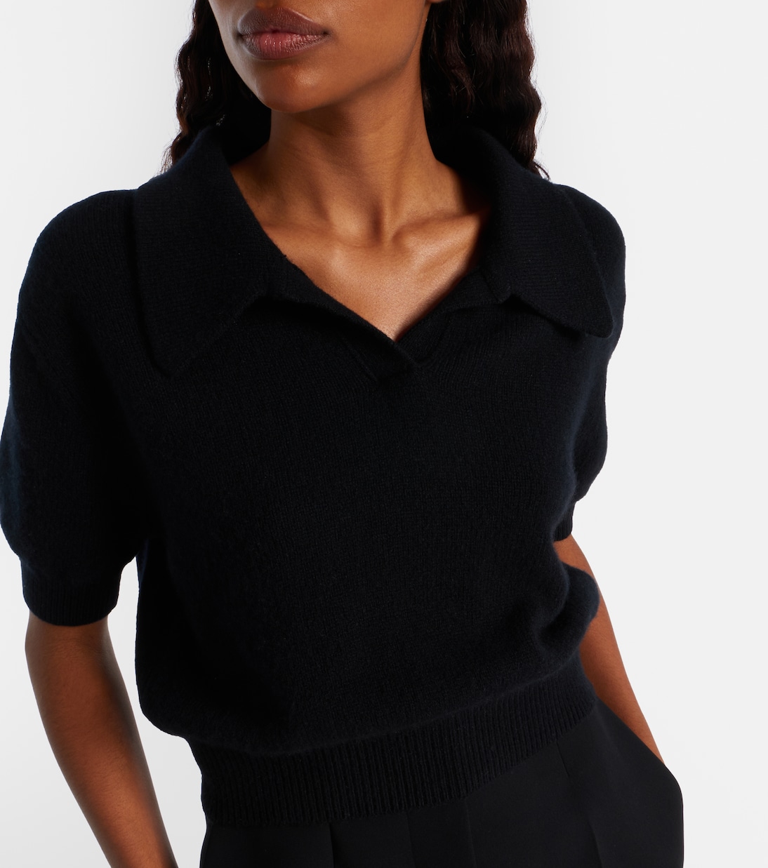 Top cropped Leni de lana y cachemir | Khaite