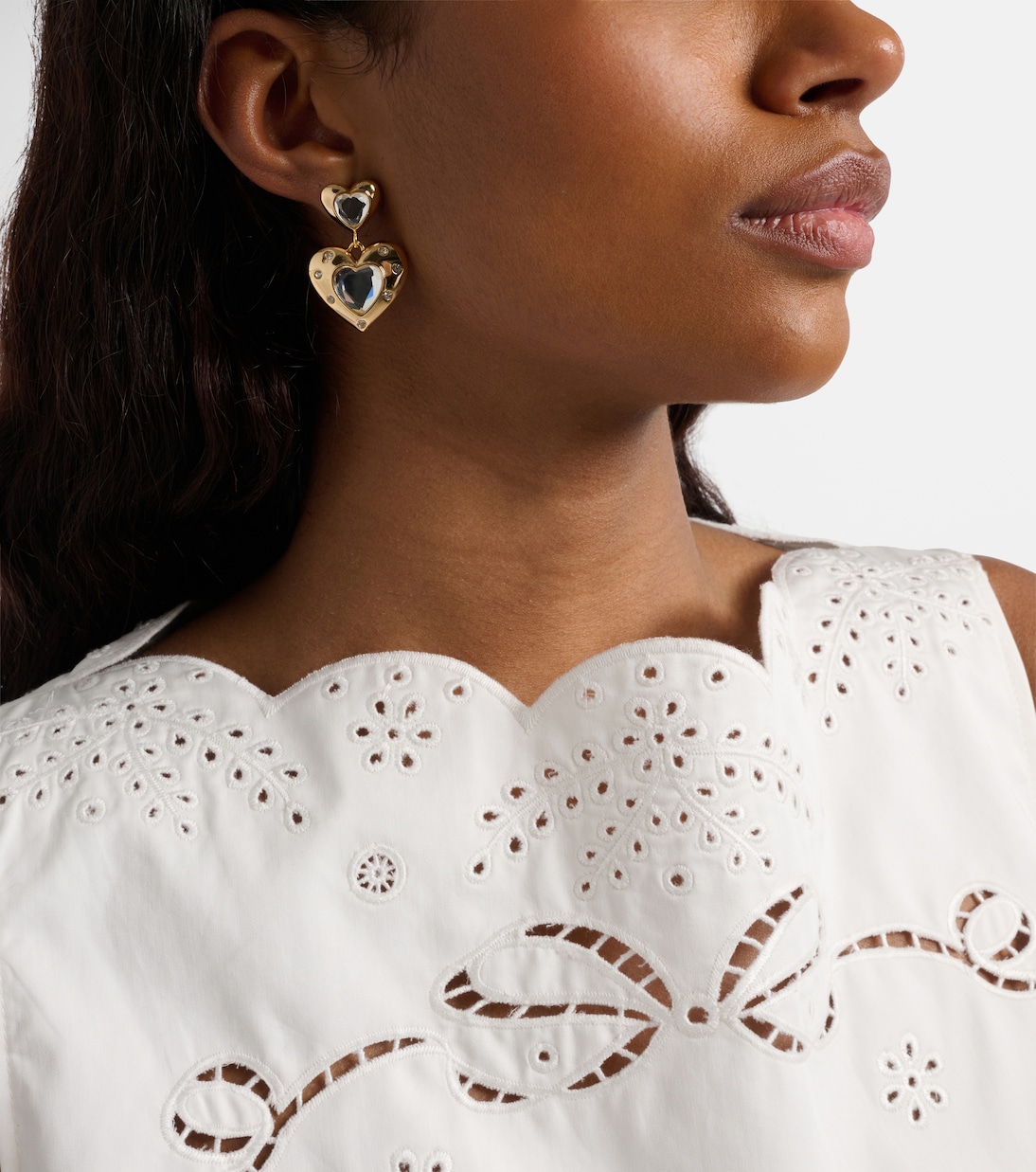 Orecchini Heart con cristalli | Self-Portrait