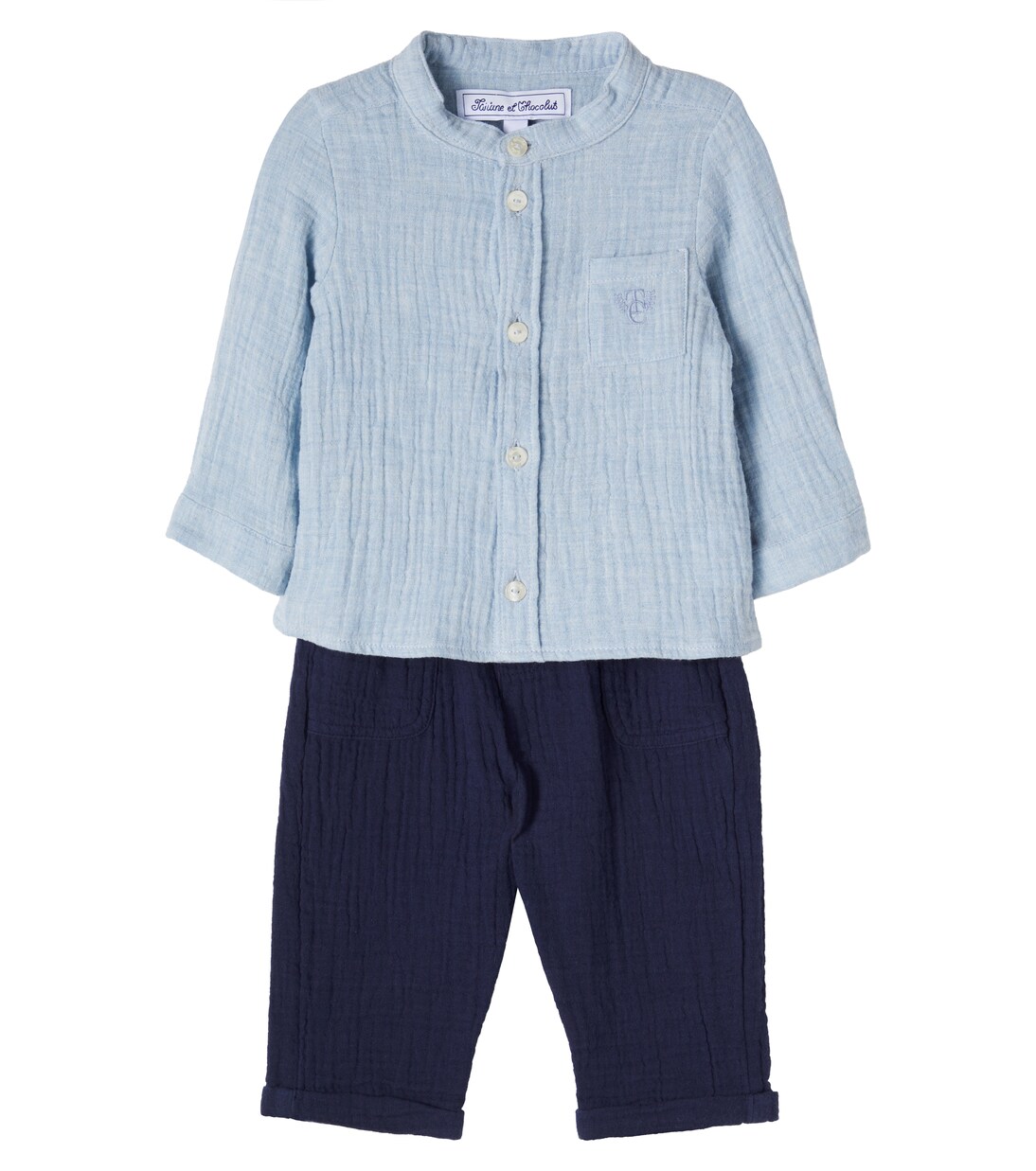 Baby cotton shirt and pants set | Tartine et Chocolat