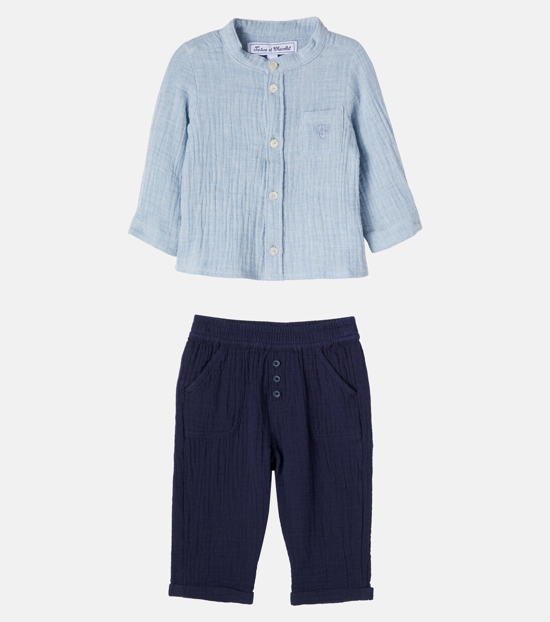 Baby cotton shirt and pants set | Tartine et Chocolat