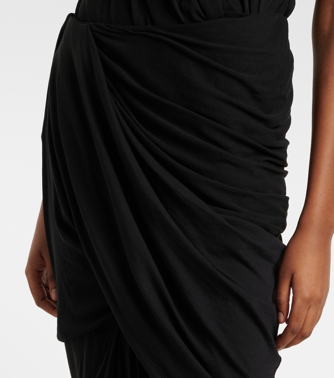 Gathered cotton-blend jersey maxi skirt | Entire Studios