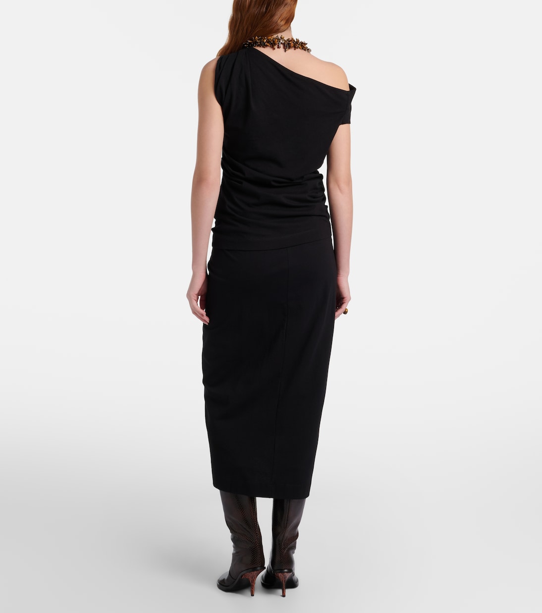 Gonna midi in cotone arricciato | Dries Van Noten