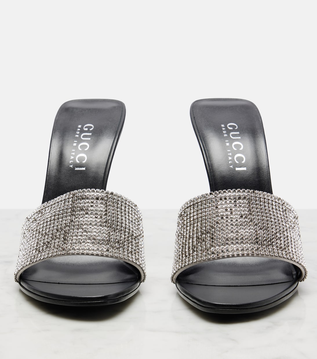 Bombshell 120 embellished satin mules | Gucci