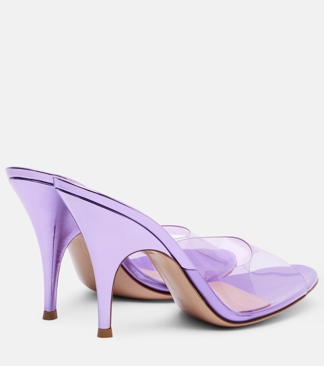 95 leather-trimmed PVC mules | Gianvito Rossi