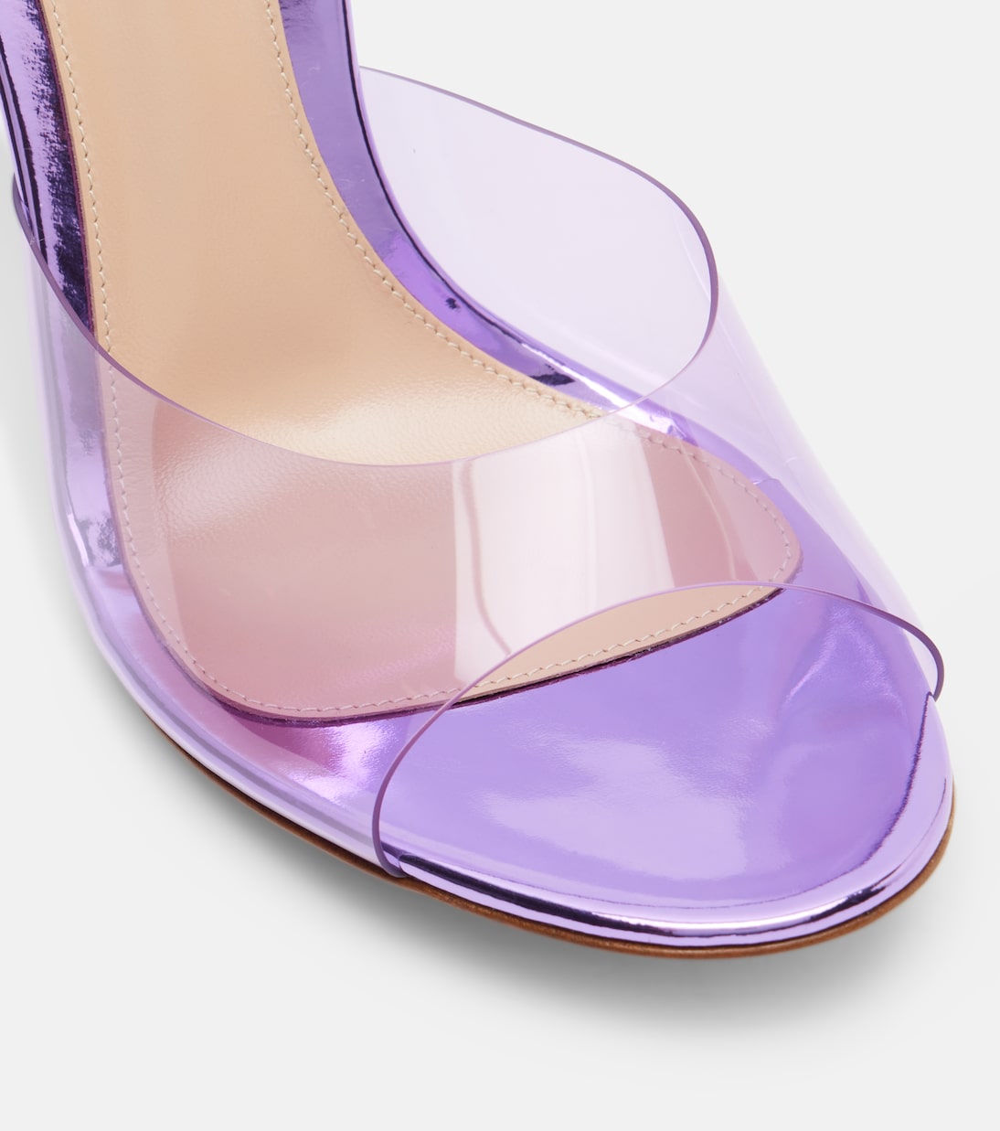 95 leather-trimmed PVC mules | Gianvito Rossi