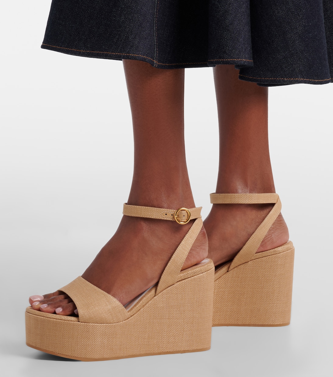Haiti raffia platform wedge sandals | Gianvito Rossi