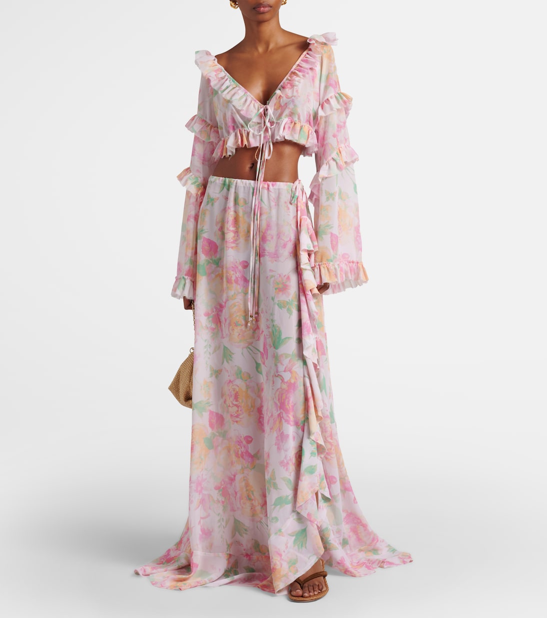 Clara花卉加长半身裙 | Bananhot