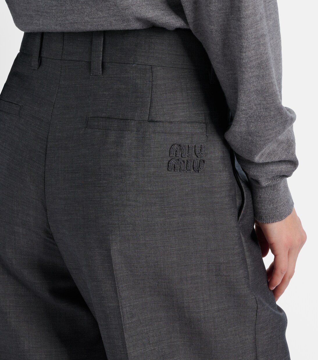 Mohair and wool wide-leg pants | Miu Miu