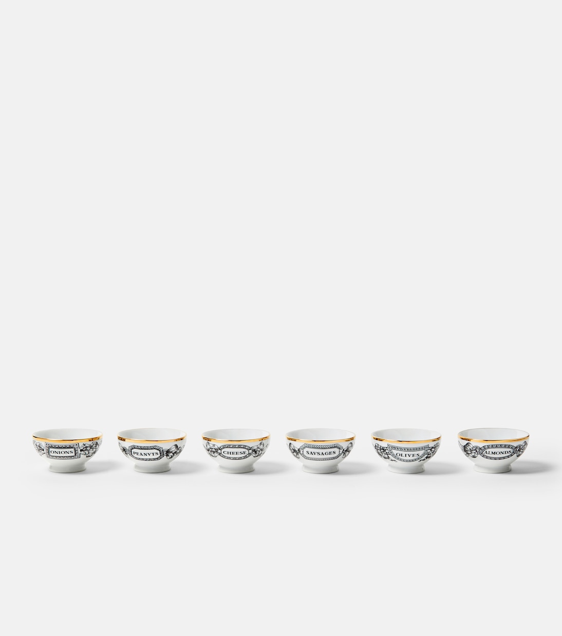 Set of 6 porcelain bowls | Fornasetti