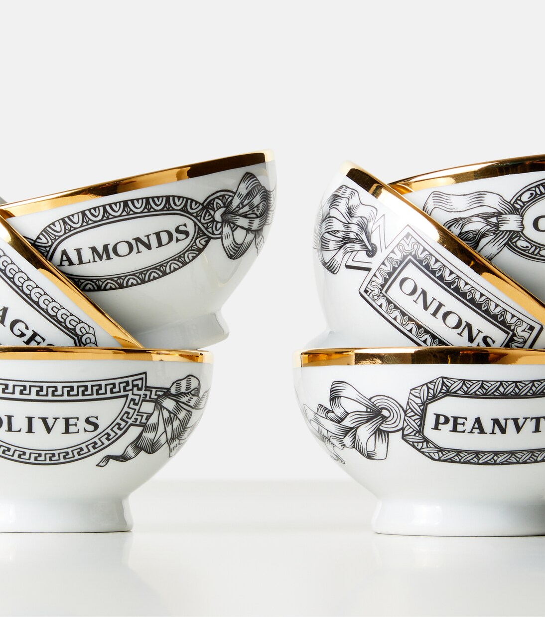 Set of 6 porcelain bowls | Fornasetti