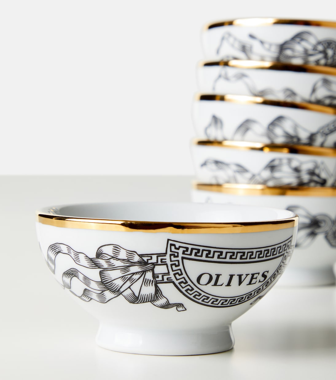 Set of 6 porcelain bowls | Fornasetti