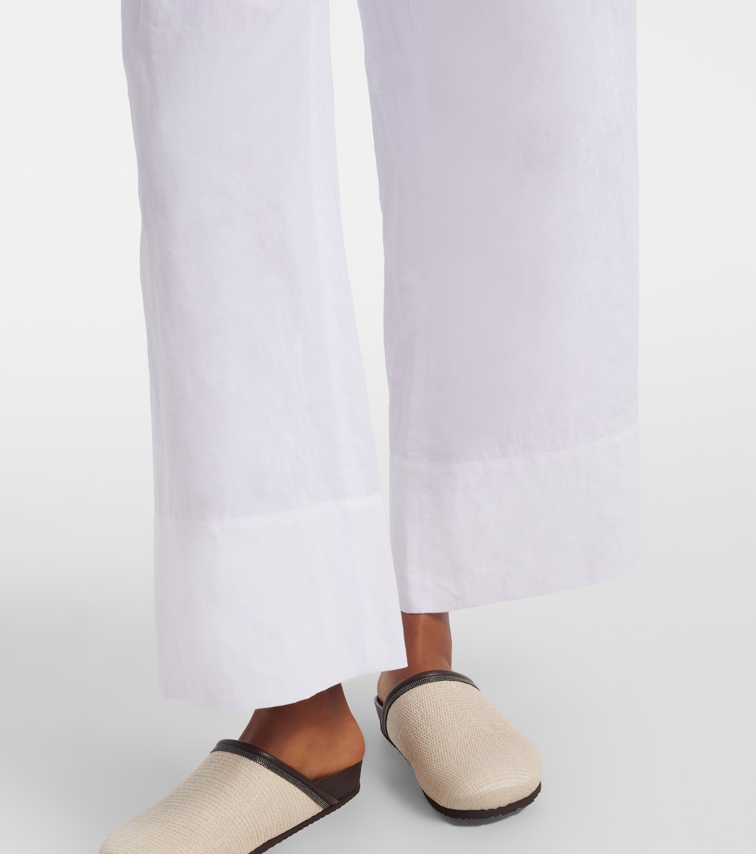 Linen and cotton wide-leg pants | Brunello Cucinelli