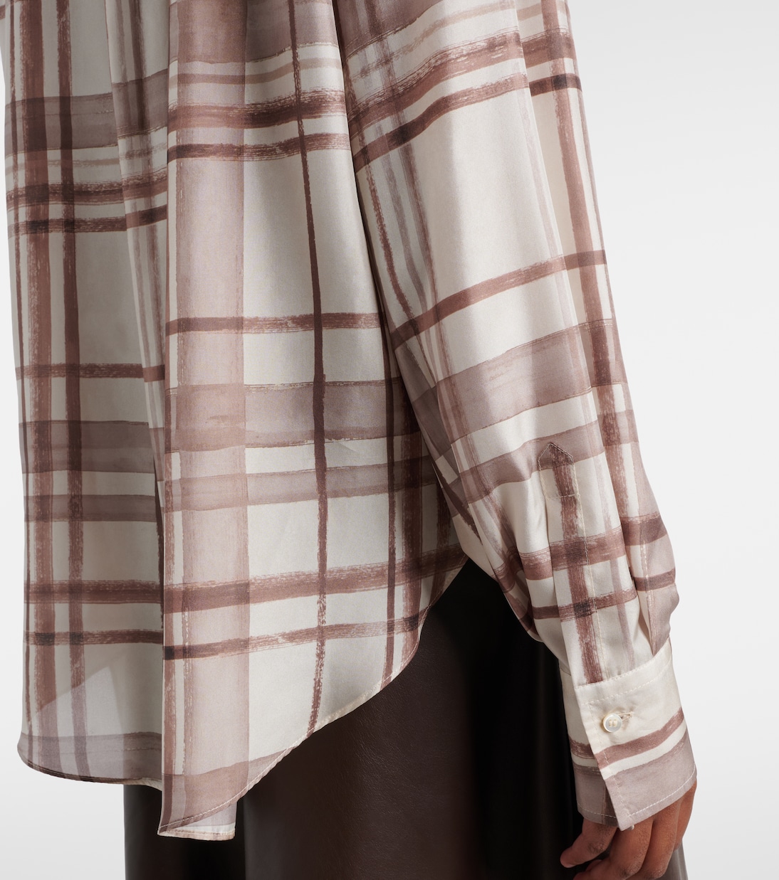 Checked silk shirt | Brunello Cucinelli