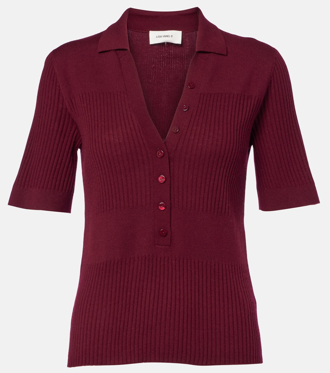 Malie ribbed-knit cashmere polo sweater | Lisa Yang