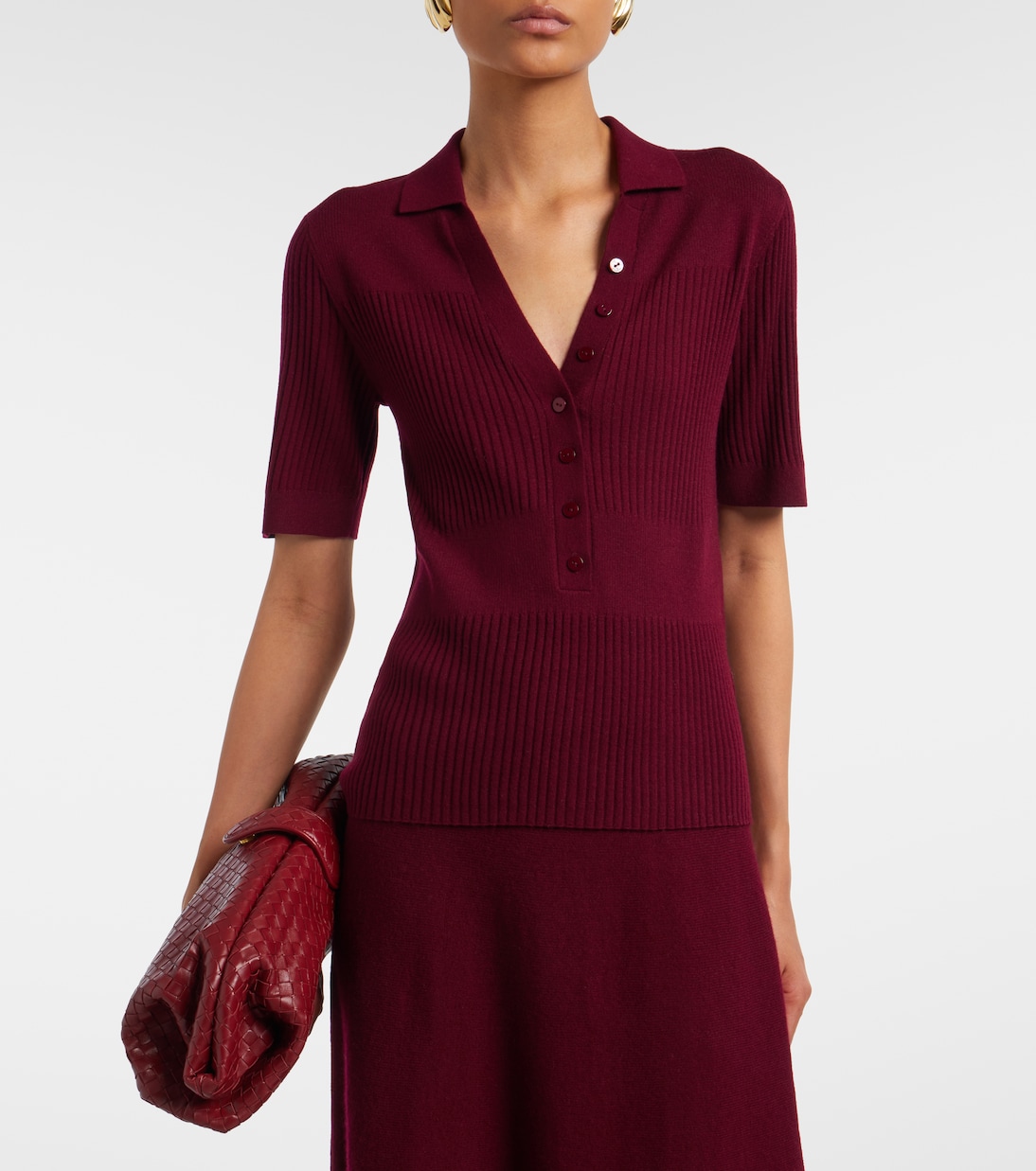 Malie ribbed-knit cashmere polo sweater | Lisa Yang
