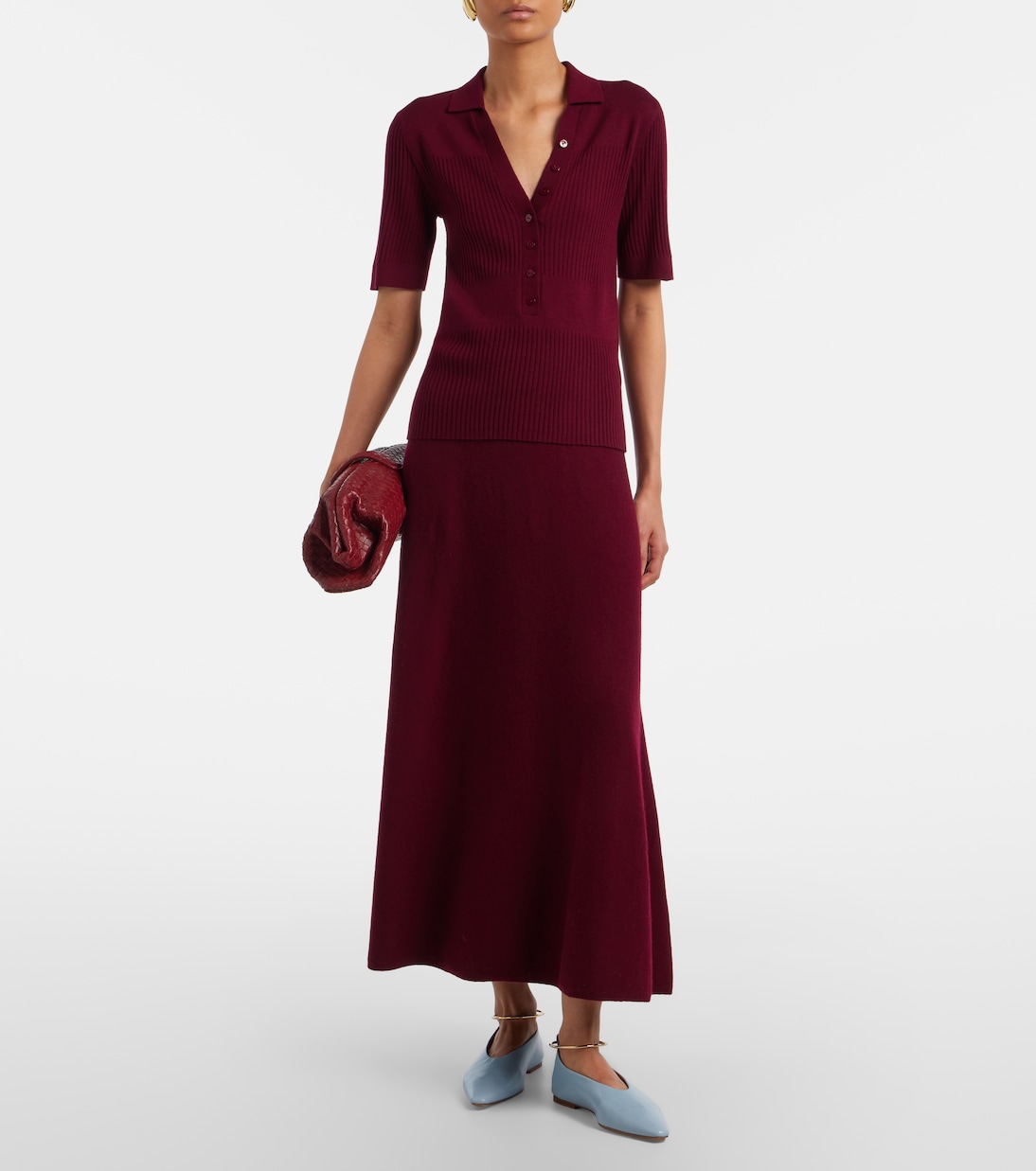Malie ribbed-knit cashmere polo sweater | Lisa Yang