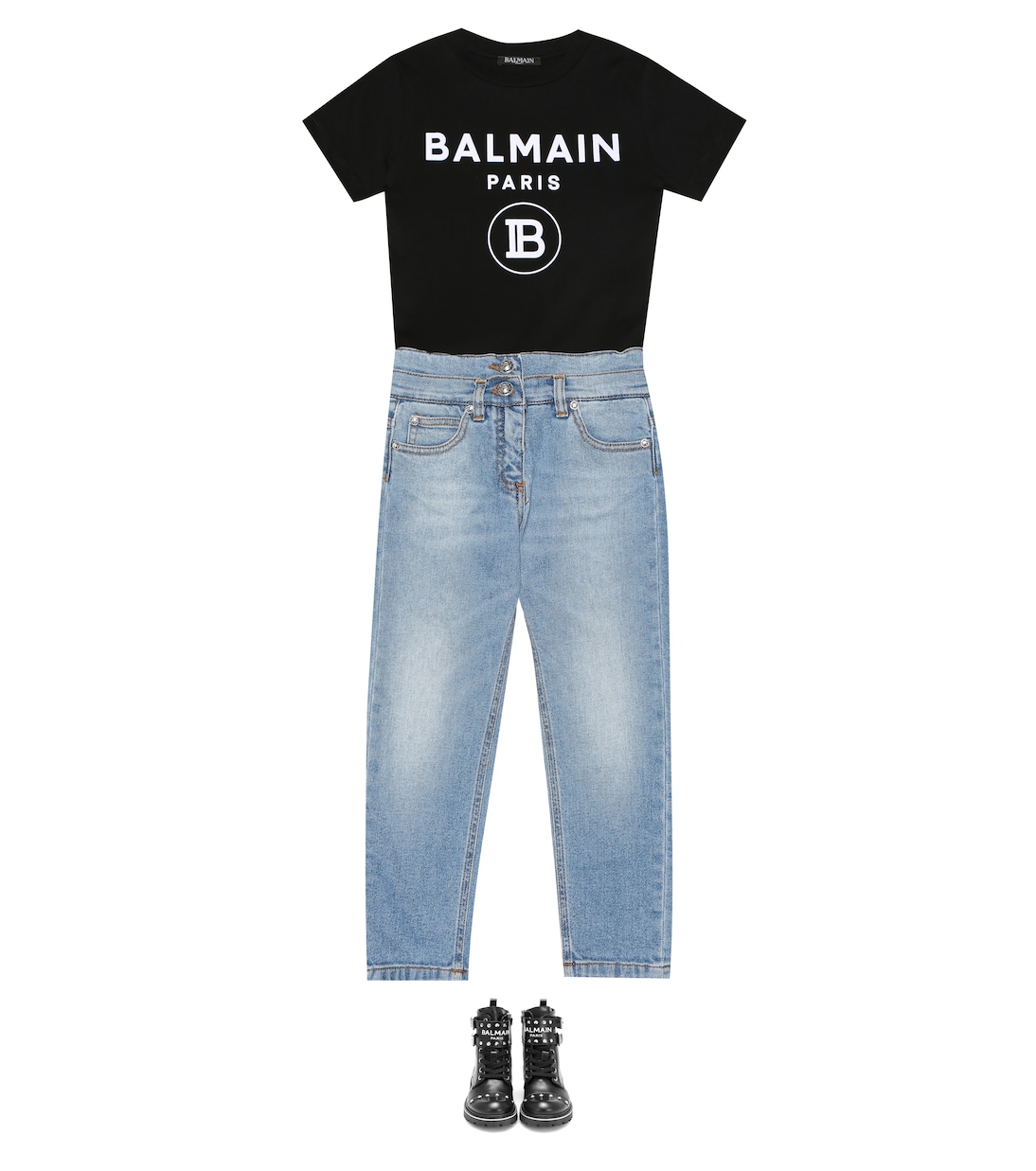 patch denim jeans | Balmain Kids