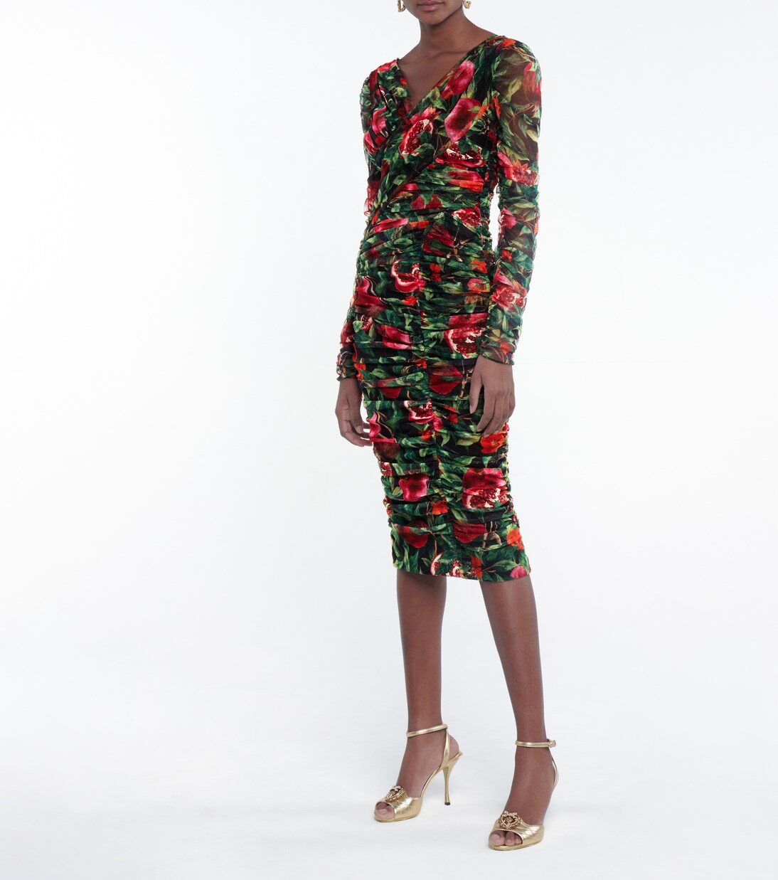 Robe midi imprimée en coton | Dolce&Gabbana