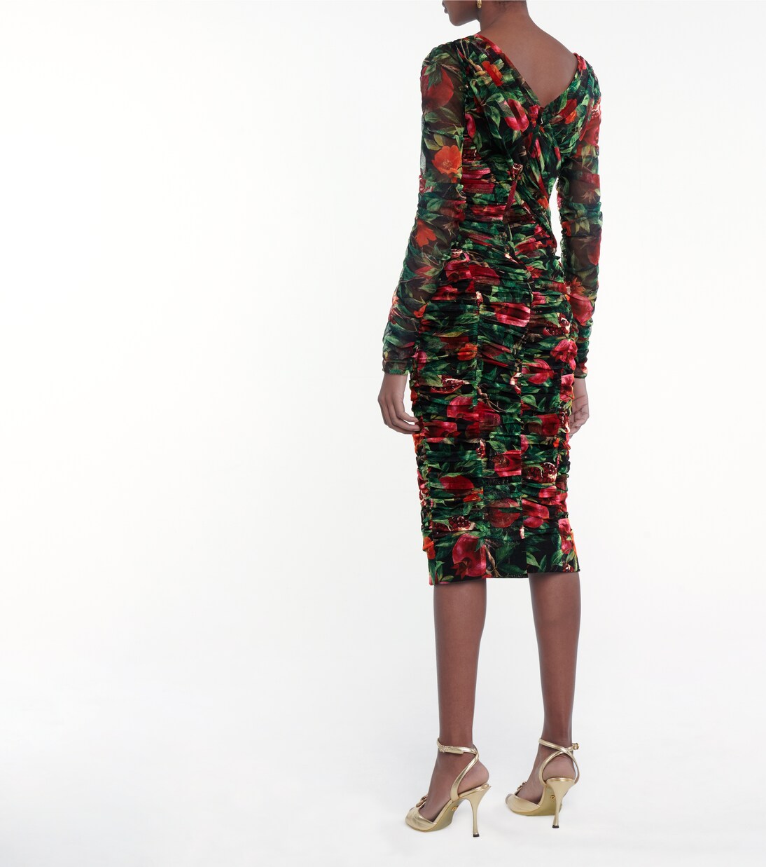 Robe midi imprimée en coton | Dolce&Gabbana