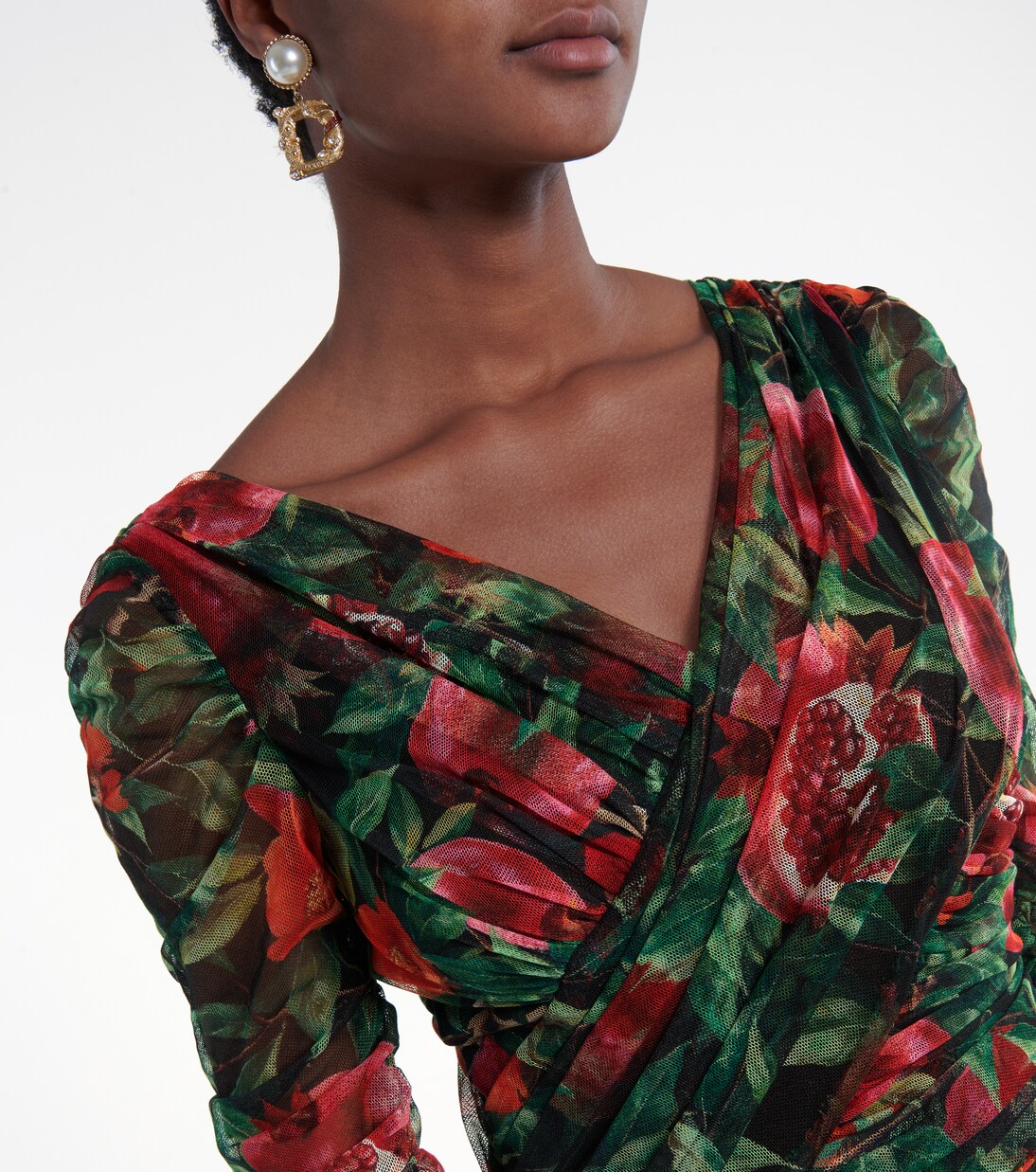 Robe midi imprimée en coton | Dolce&Gabbana