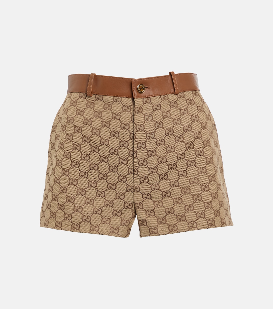 Short GG Supreme en coton mélangé et cuir | Gucci