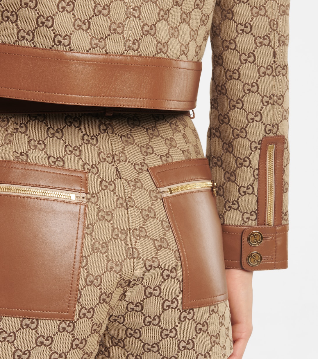 Short GG Supreme en coton mélangé et cuir | Gucci