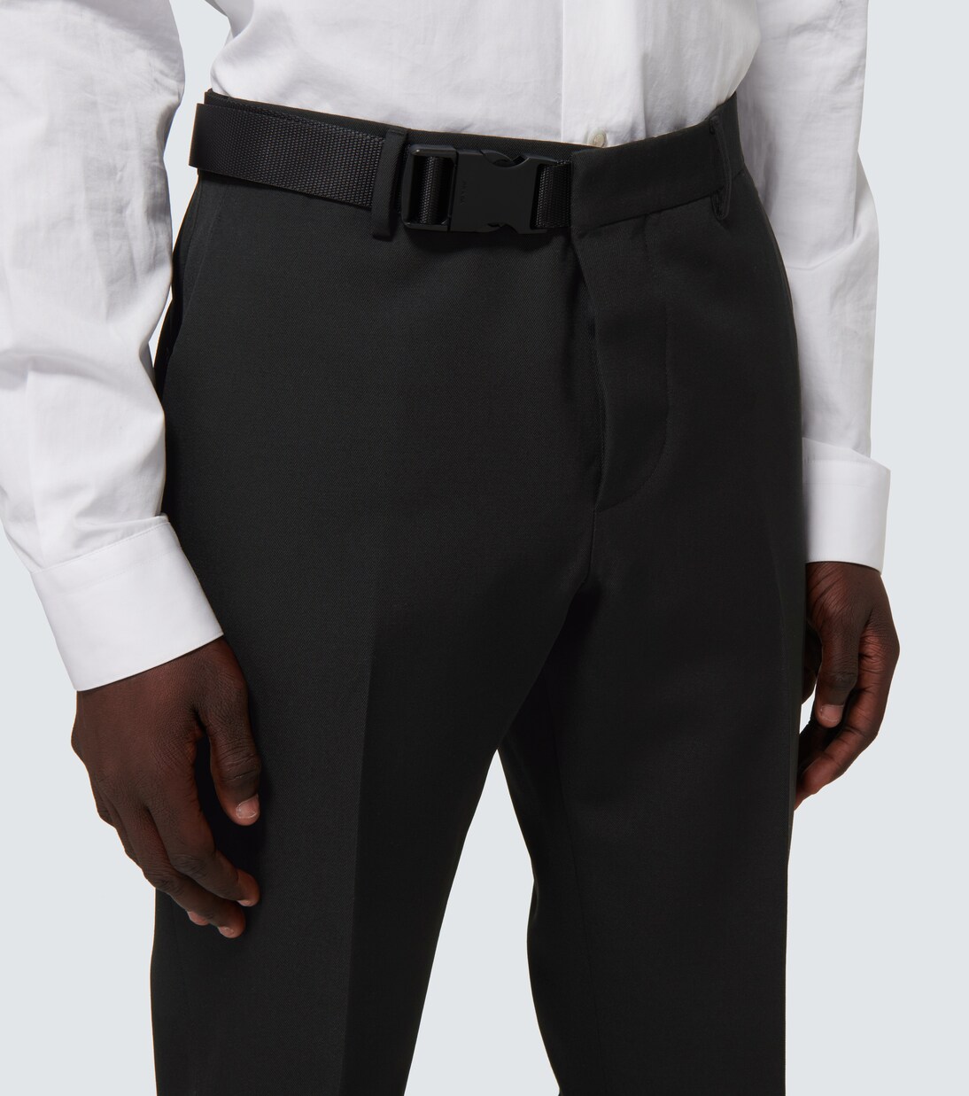 搭扣羊毛裤装 | Prada