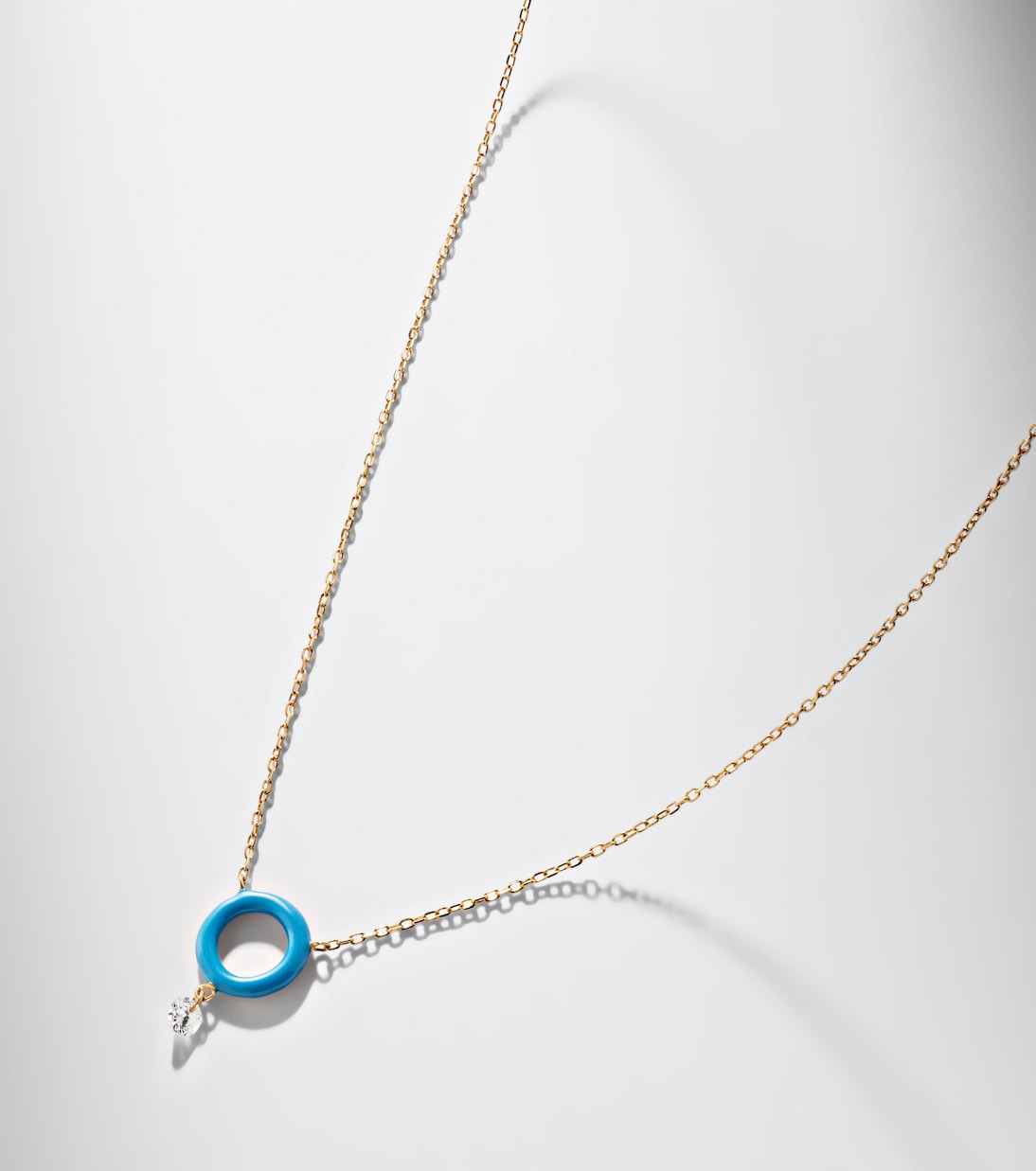 18kt gold chain necklace with white diamond | Persée