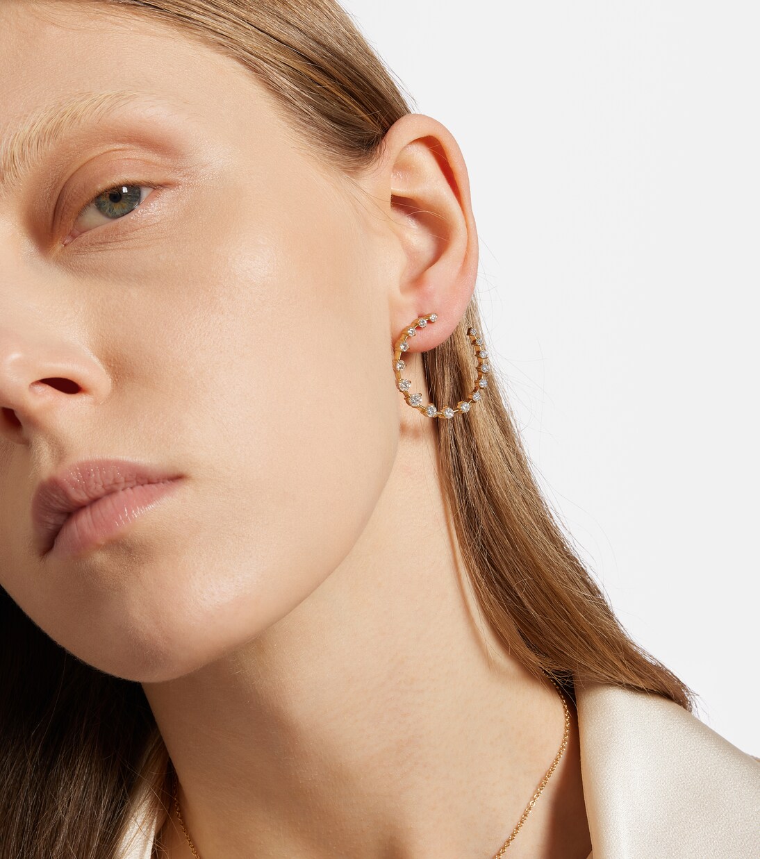 Boucles d'oreilles Crescent en or 18 ct et diamants | Jade Trau