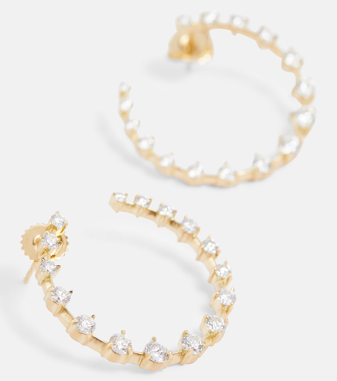 Boucles d'oreilles Crescent en or 18 ct et diamants | Jade Trau