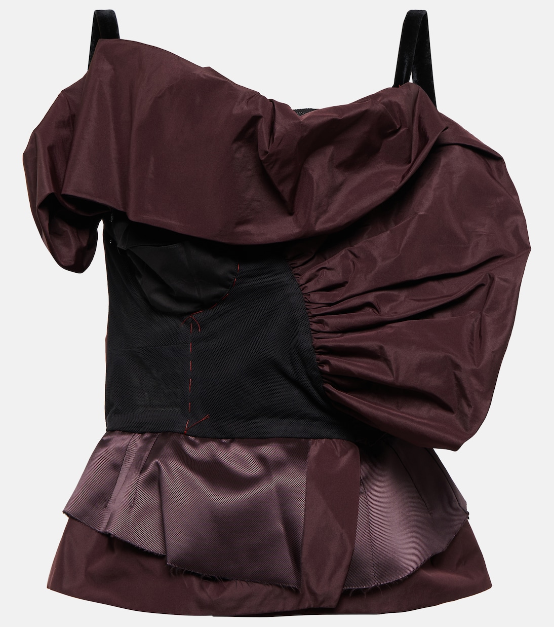 Dekonstruiertes Top aus Satin und Mesh | Maison Margiela