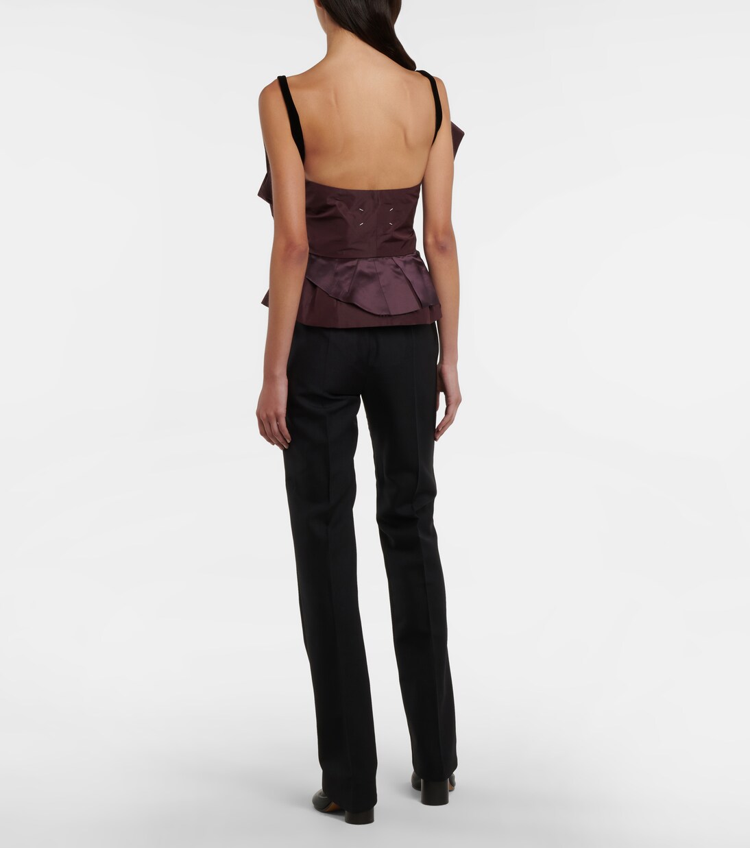 Dekonstruiertes Top aus Satin und Mesh | Maison Margiela