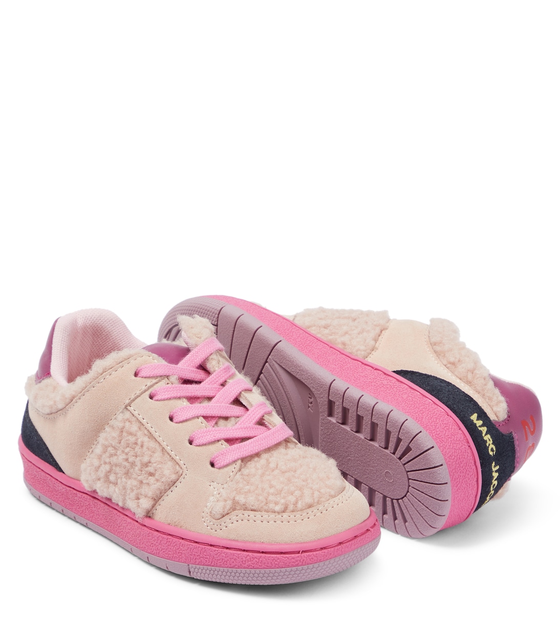 Teddy-trimmed suede sneakers | Marc Jacobs Kids