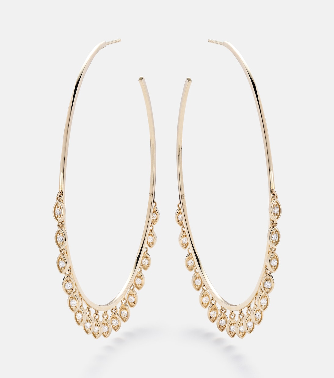 14kt gold hoop earrings with diamonds | Sydney Evan