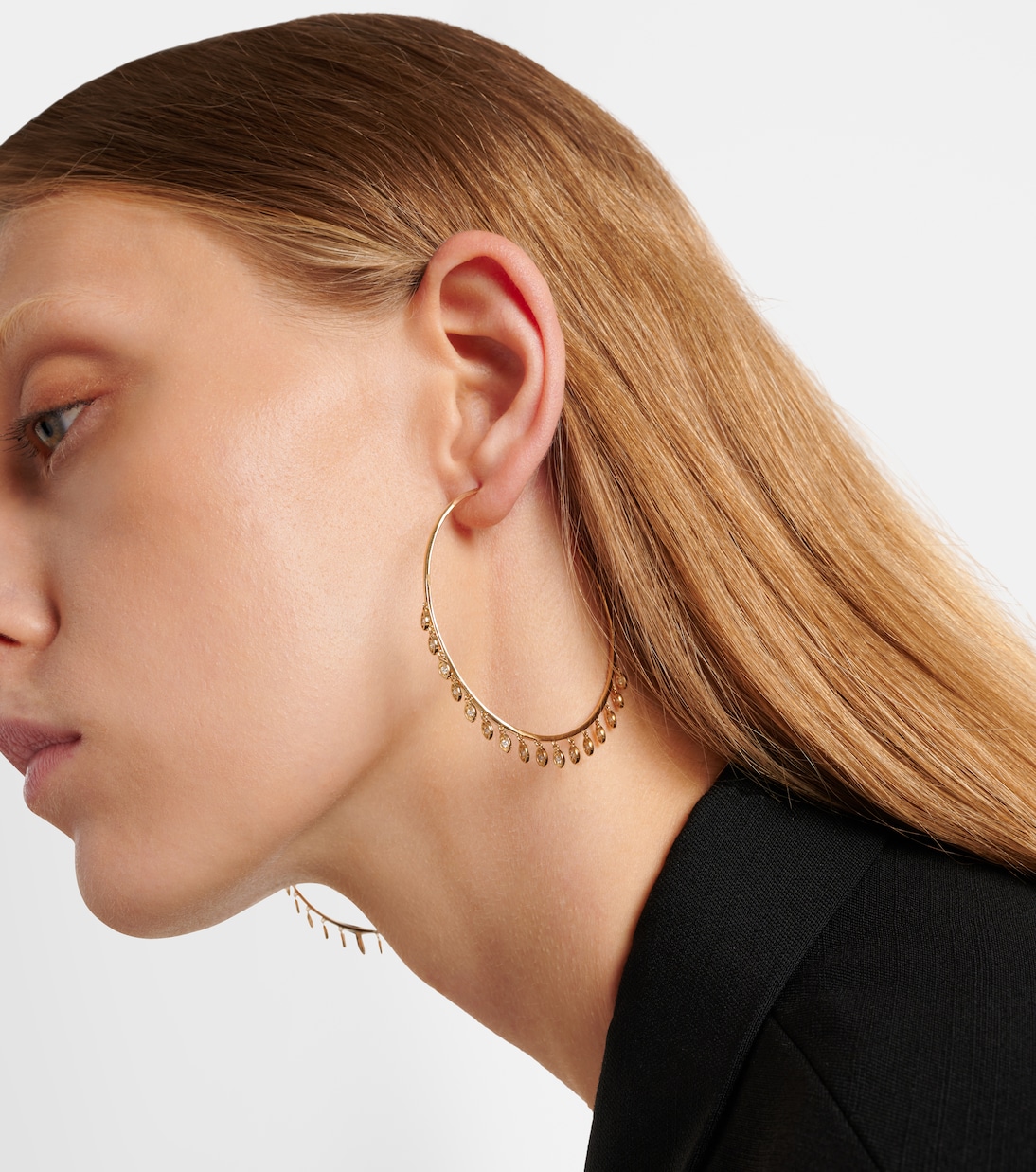 14kt gold hoop earrings with diamonds | Sydney Evan