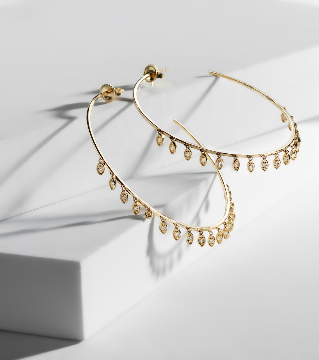 14kt gold hoop earrings with diamonds | Sydney Evan