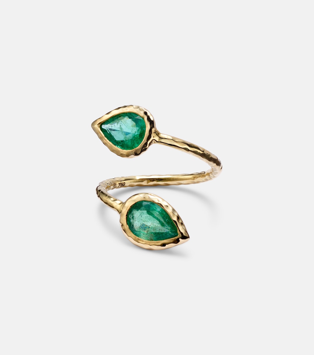 Moi and Toi 18kt gold ring with emeralds | Octavia Elizabeth