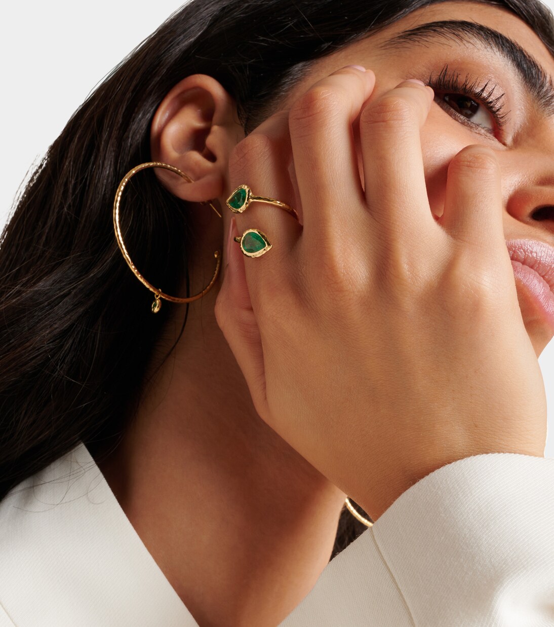Moi and Toi 18kt gold ring with emeralds | Octavia Elizabeth