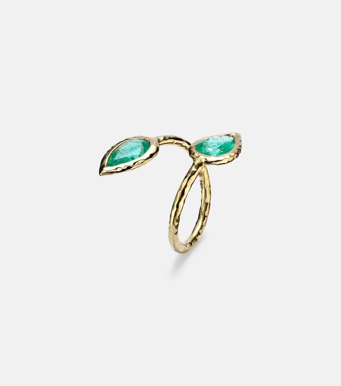 Moi and Toi 18kt gold ring with emeralds | Octavia Elizabeth