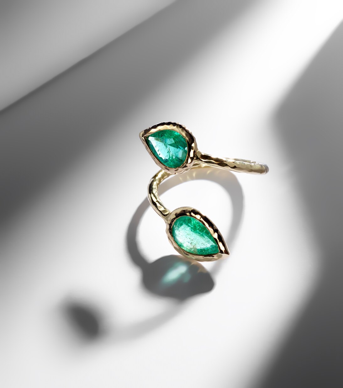 Moi and Toi 18kt gold ring with emeralds | Octavia Elizabeth