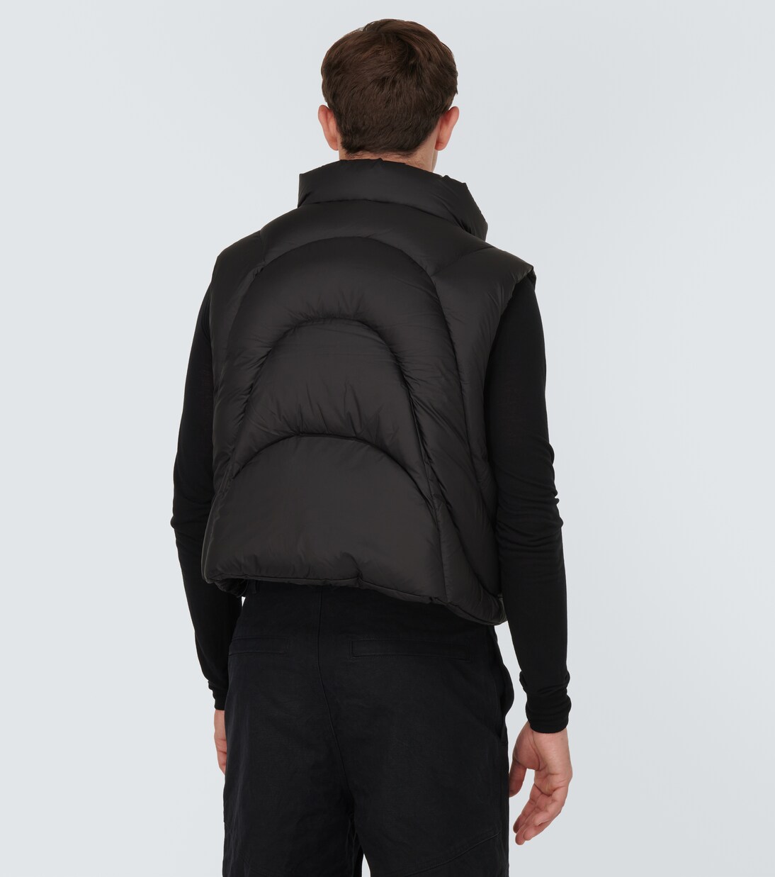 Grid cropped down vest | Entire Studios