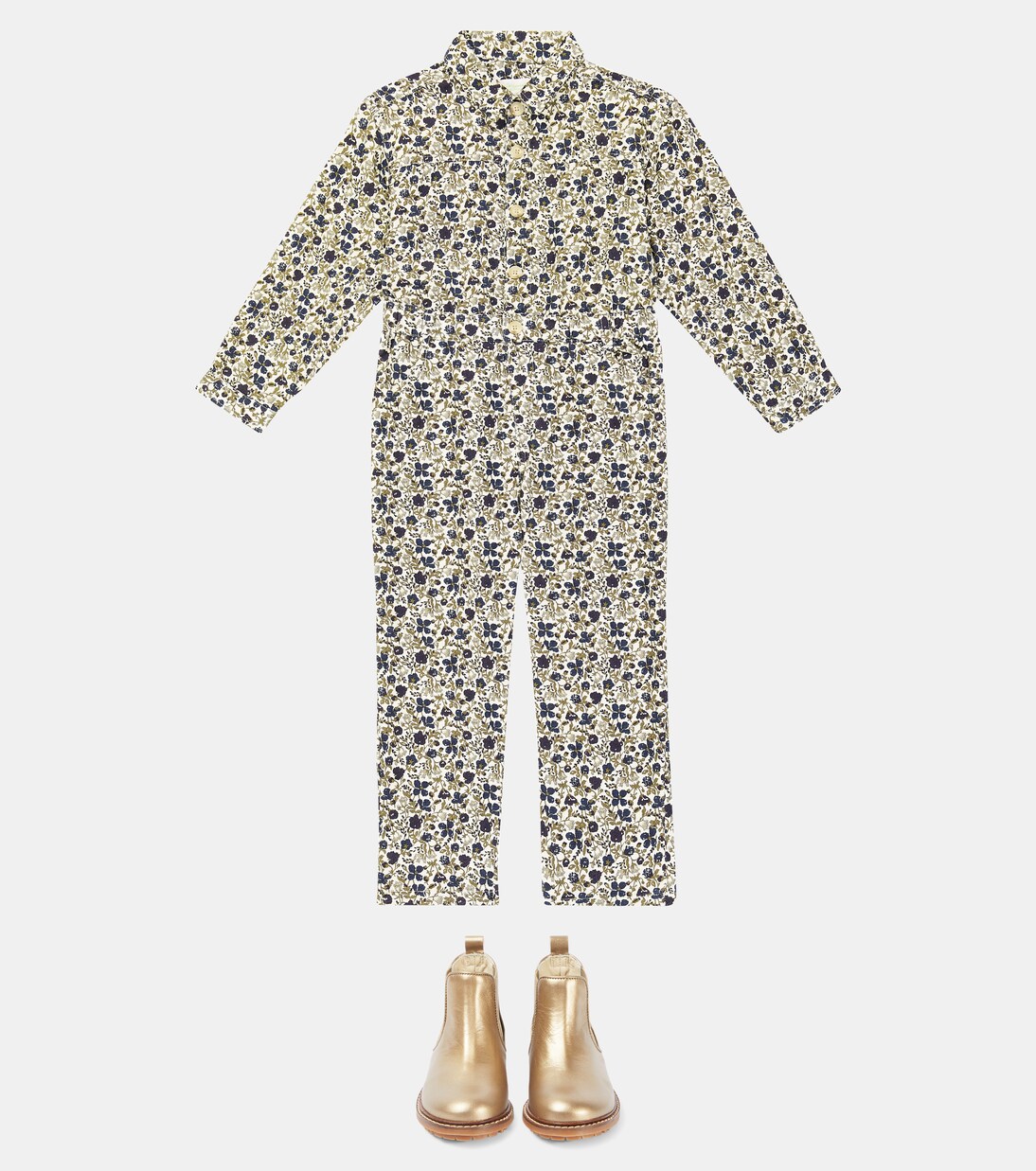 Bertie floral corduroy jumpsuit | Bonpoint