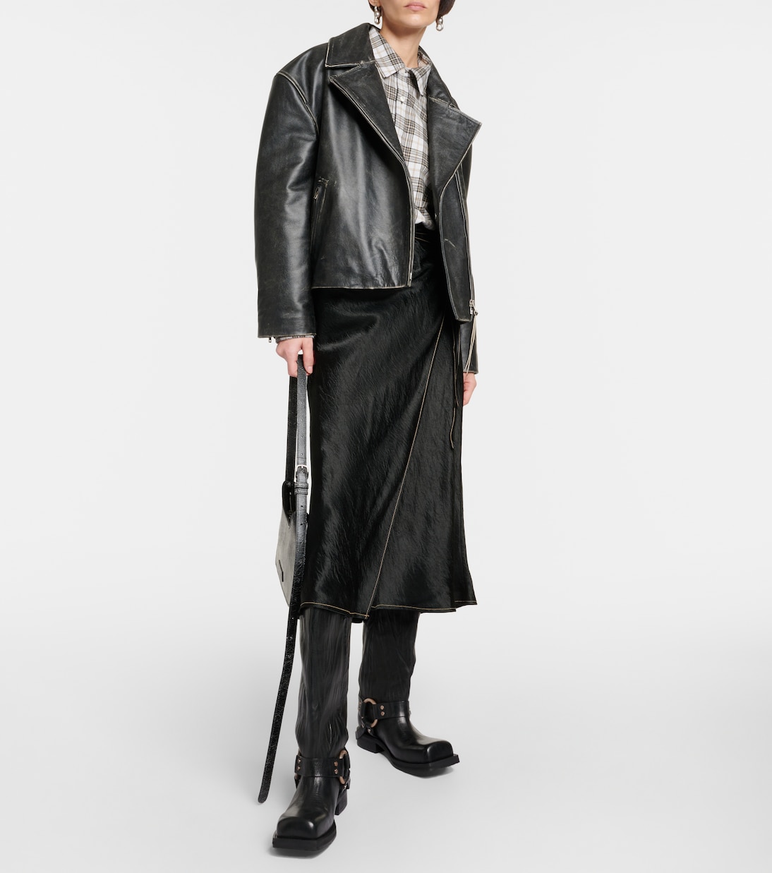 Distressed leather biker jacket | Acne Studios
