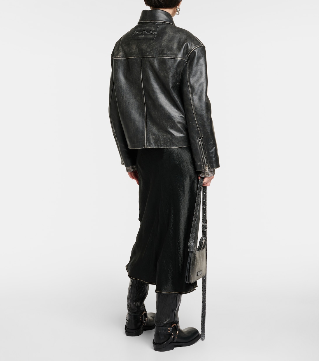 Distressed leather biker jacket | Acne Studios