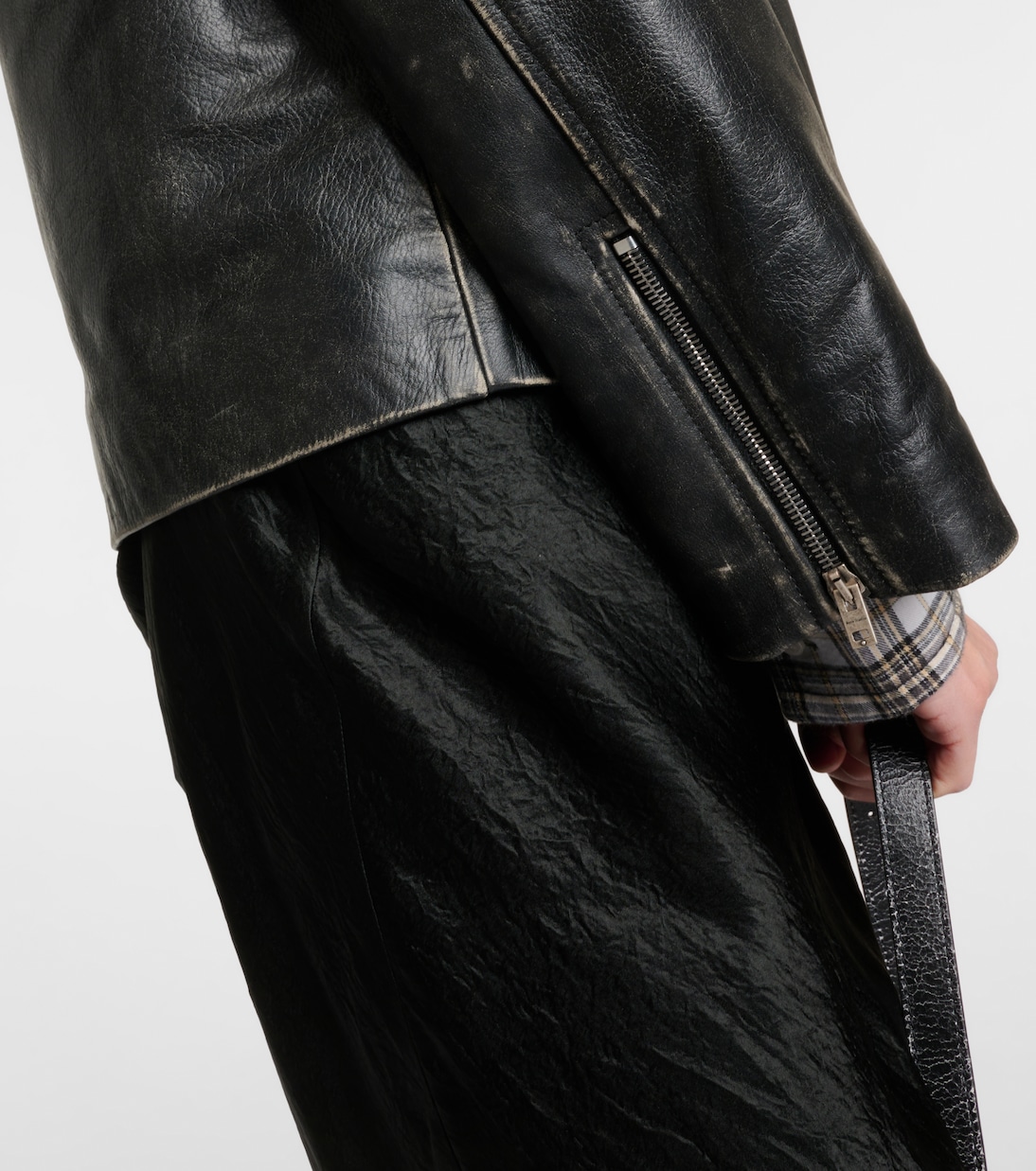 Distressed leather biker jacket | Acne Studios