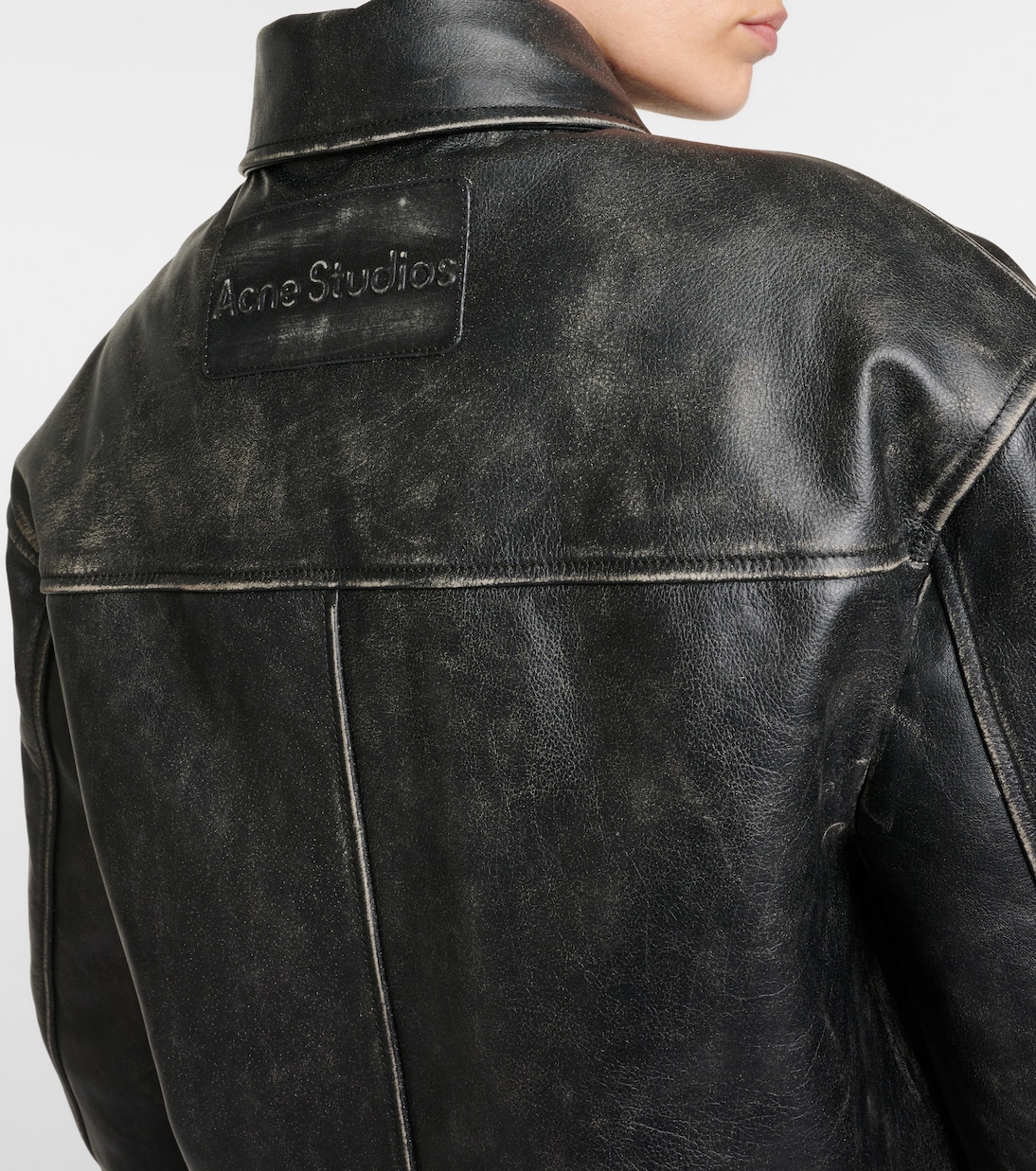Distressed leather biker jacket | Acne Studios